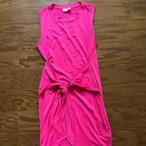 pink lily tie dress never worn hot pink